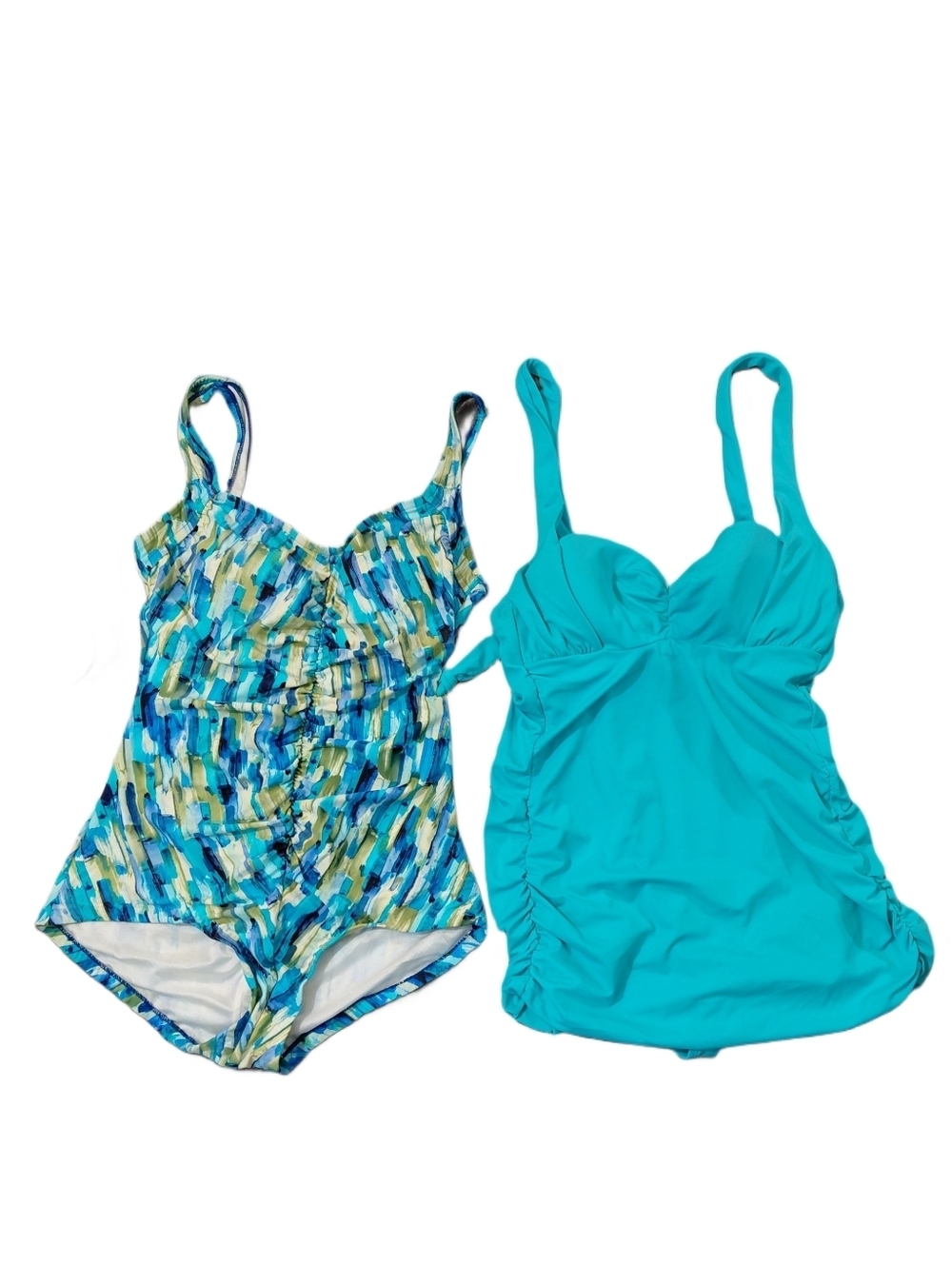 Two Plus Size Swimsuits Size 14 Teal & Blue One-Piece suits